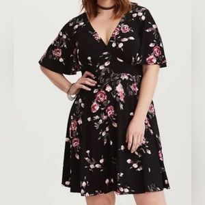 Torrid Flutter Sleeve Skater Dress